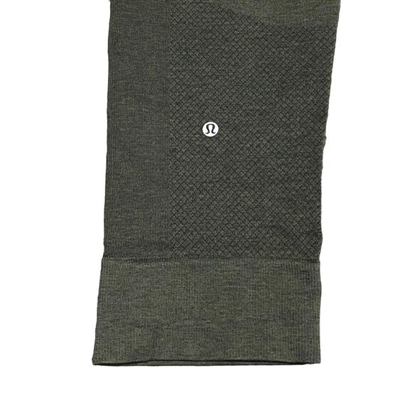Lululemon Size 6 Seamlessly Street Crop Leggings Heathered Gator Green - Picture 9 of 12